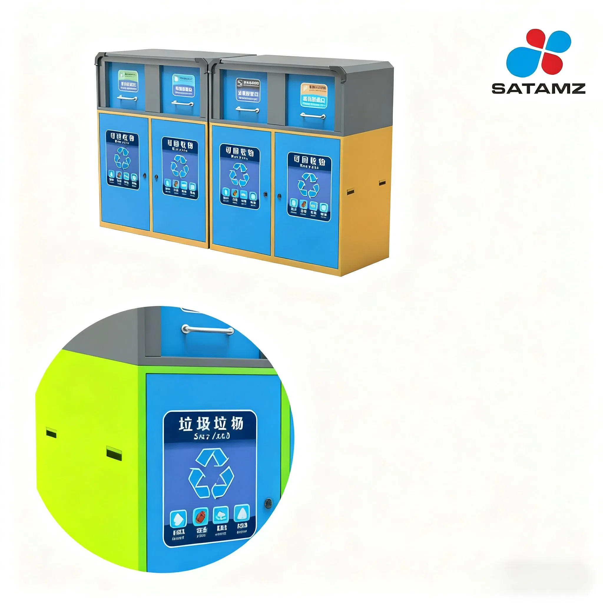 Уличная урна для раздельного сбора пластика и стекла