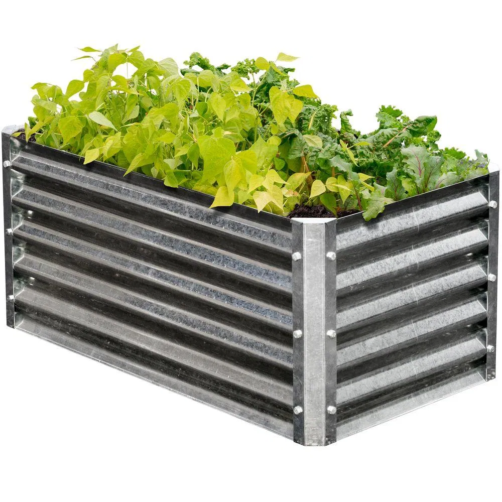 2FT High Metal Vegetable and Flower Galvanized Raised Garden Bed Kit