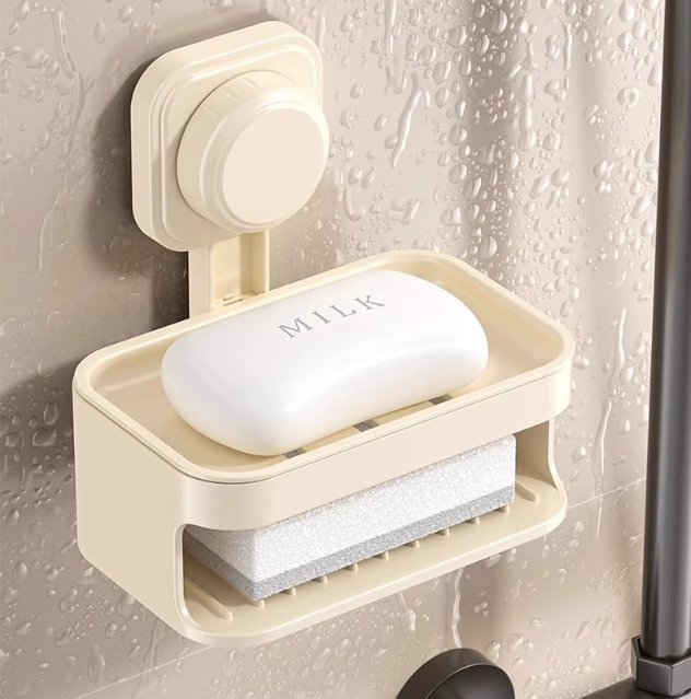 Suction Soap Holder for Home, Draining Soap Dish, Wall-Mounted Storage Rack