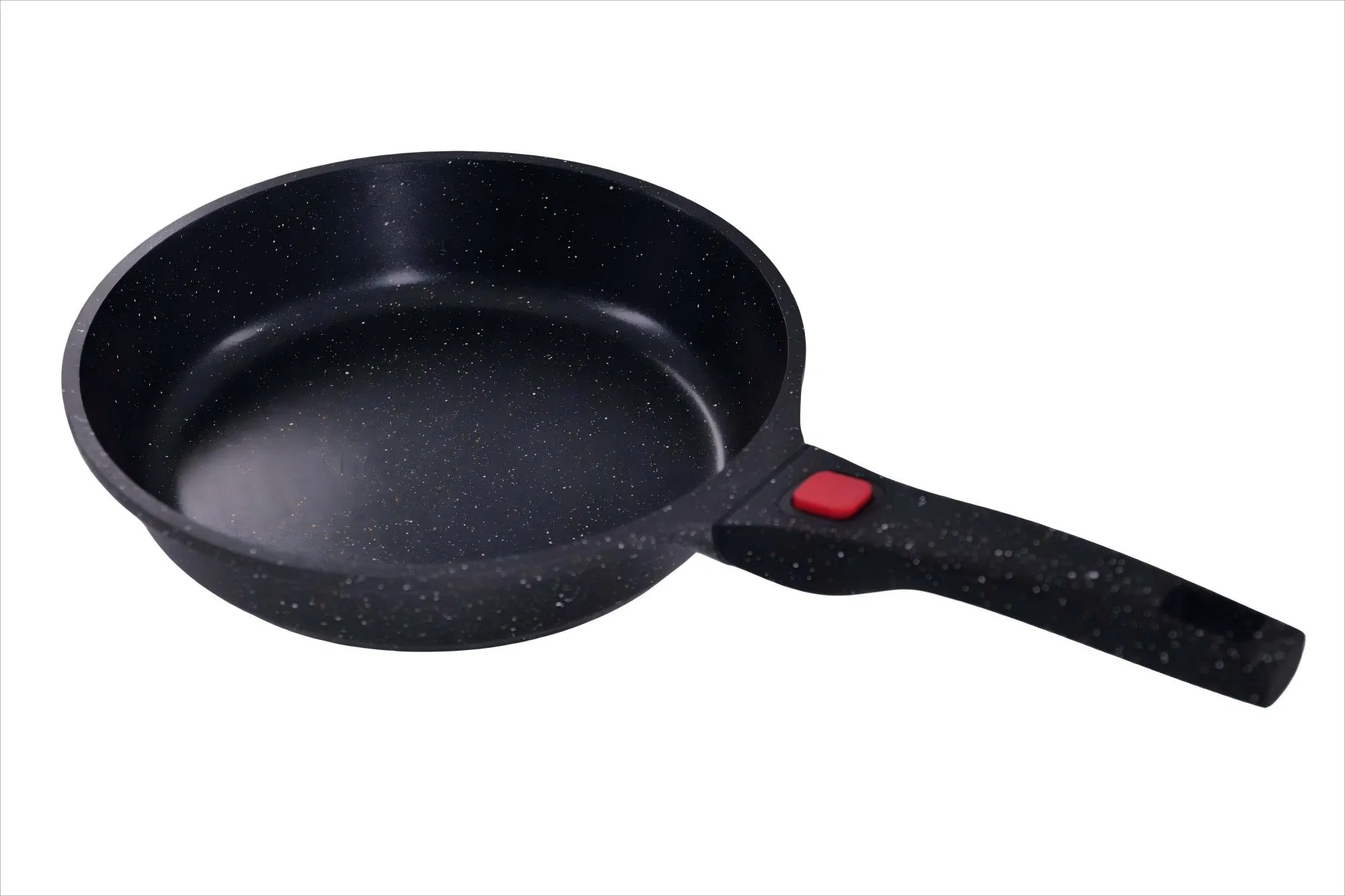 Detachable Handle Design Kitchen Frying Pan with Red Button Safety Lock