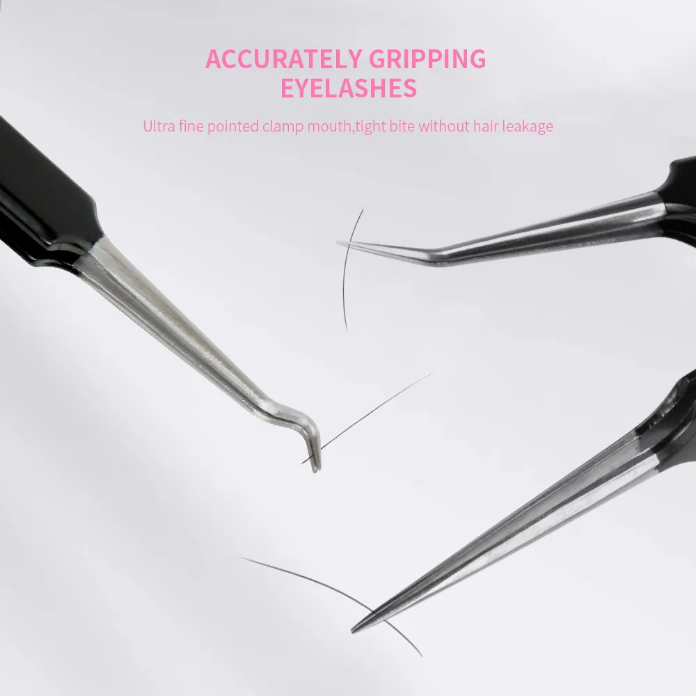 Stainless Steel Facial Curved Blackhead Remover Precision Face Nose Eyebrow Eyelash Pointed Tweezers