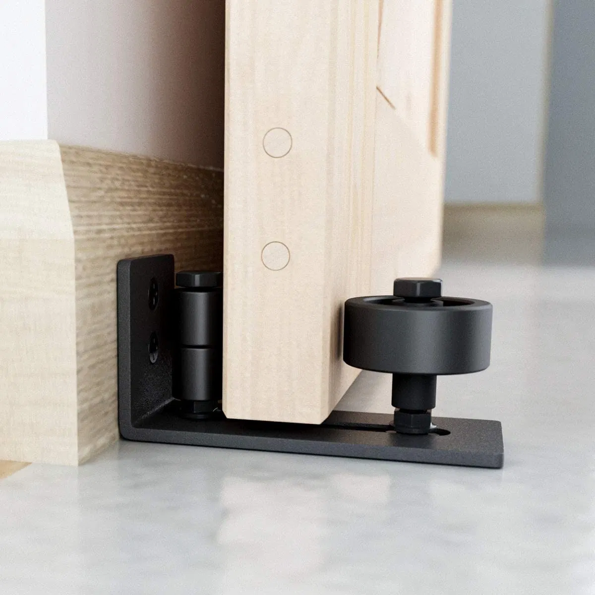 Wall Mount Adjustable Channel Stay Roller with 8 Different Setups Fit for All Sliding Barn Doors
