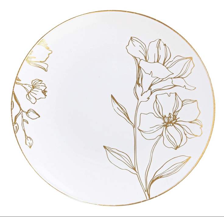 Wholesale Custom Party Picnic Plastic Round Plates Disposable Plate 30PCS 7.5'' and 10.25'' Inch Plates