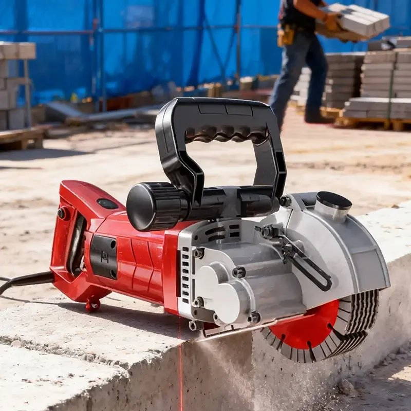 CE Electric Tool Construction Groove Cutting Machine 2400W Circular Saw Concrete Wall Cutter with Soft Start 5 Blades Wall Chaser High Power