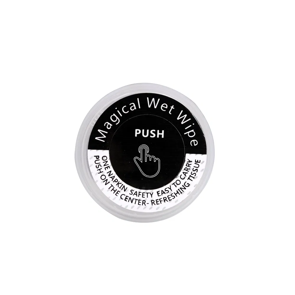 OEM Wholesale Portable Refreshing Lemon Fragrance Magical Push Wet Wipes Magical Push