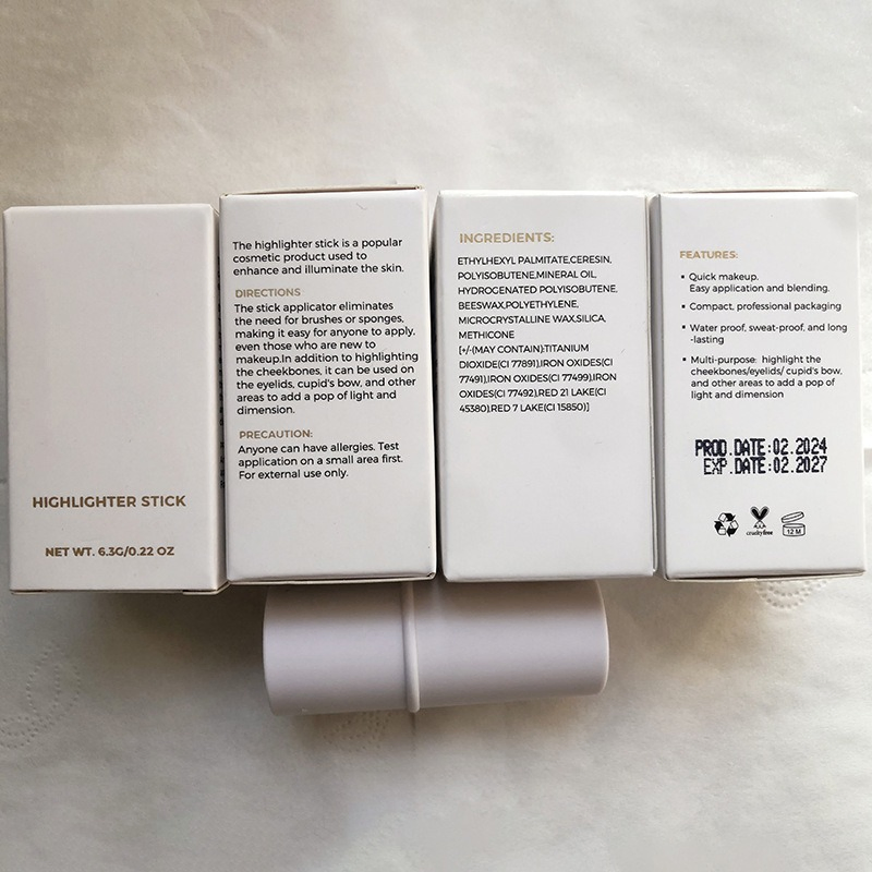 FDA Vegan Cruelty-Free Long Lasting Shimmer Finish Creamy Stick Highlight Cosmetic Beauty