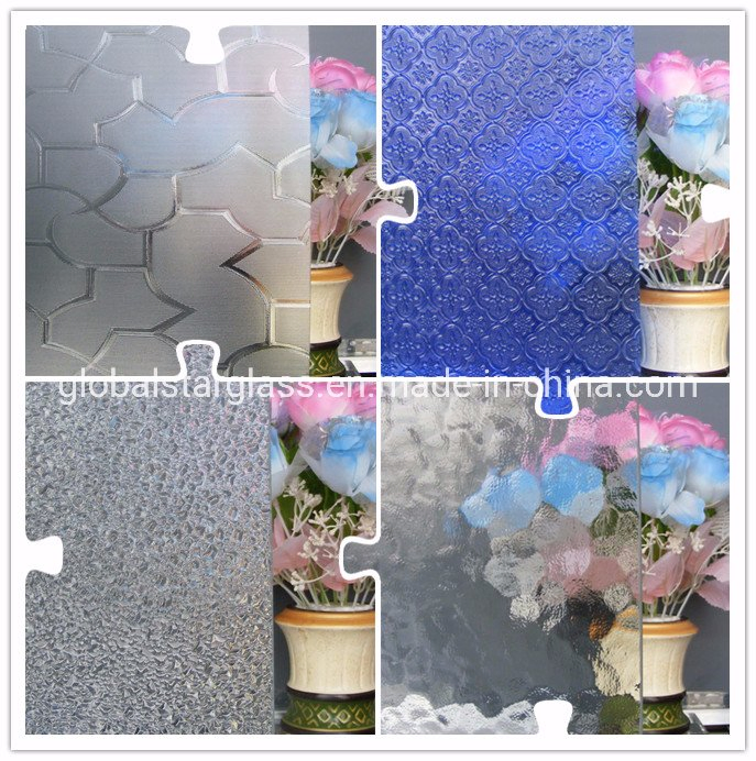 Clear Rolled Figured Patterned Glass Tempered Toughened Decorative Glass for Window/Furniture/Shower Room Bathroom