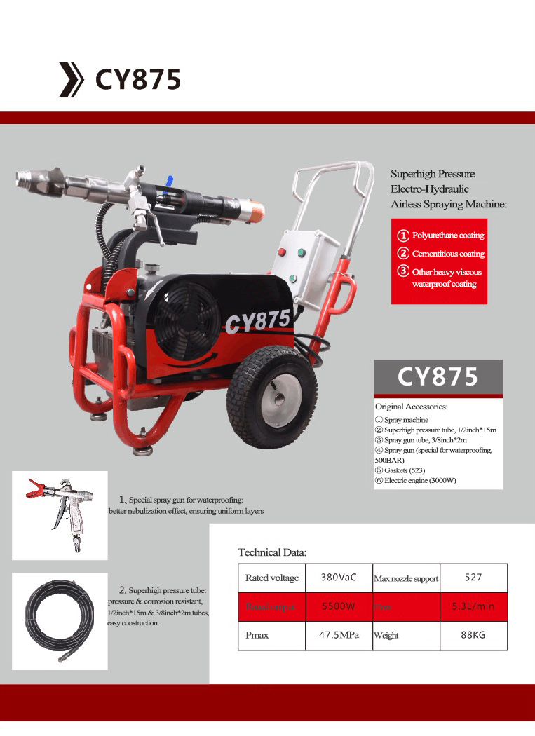 PU Waterproof Paint Construction Coating Spray Machine