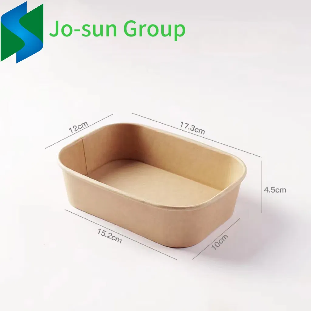 Hot New Products Kraft Box Food Packaging Lunch Box Rectangular Food Paper Box Disposable Food Packing Kraft Paper Tray with Lid