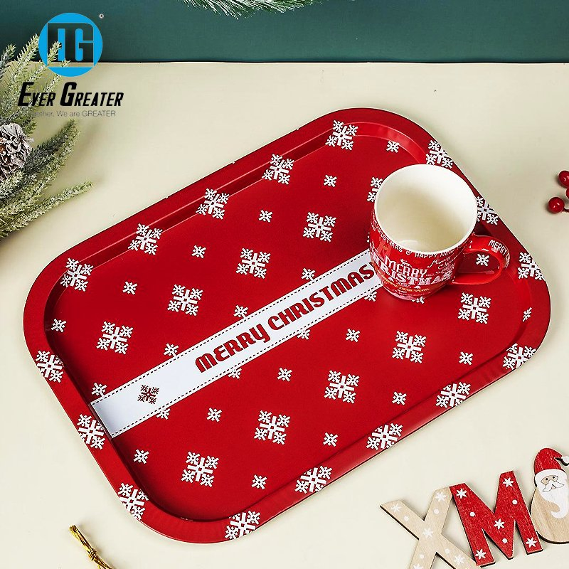Custom Serving Tray Set High Quality Metal Tray for Gifts Christmas Decor Wholesale Trays Decorative Serving Trays