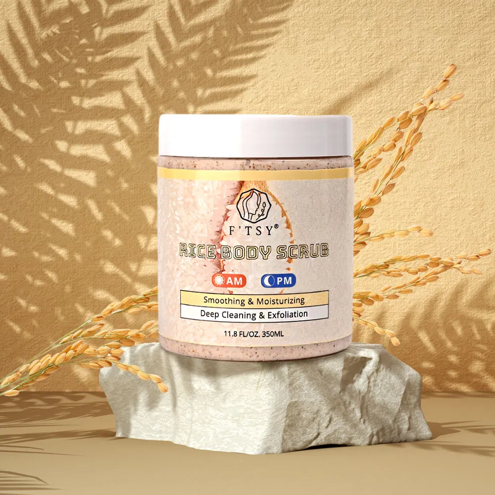 Customize Logo Exloliating Deep Cleaning Bath Sugar Rice Body Scrub