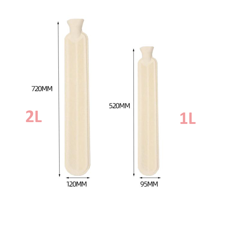 Long 2L Reusable Rubber Soft Cover Hot Water Bottle Bag