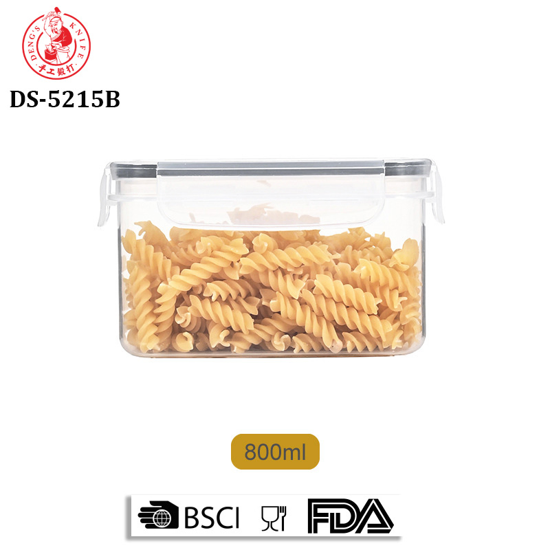 DS-5215B 0.8L Rectangular Plastic Food Storage Container Dry Cereal Food Container Storage