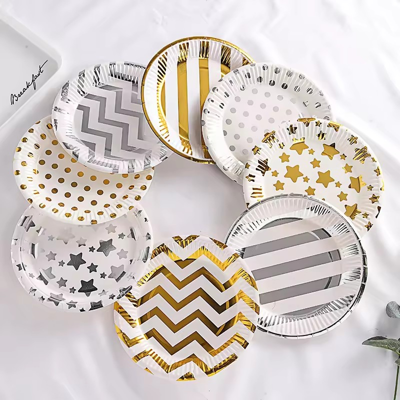 Factory Price 100% Degradable Round Eco-Friendly Birthday Party Celebrations Disposable Dessert Paper Plate