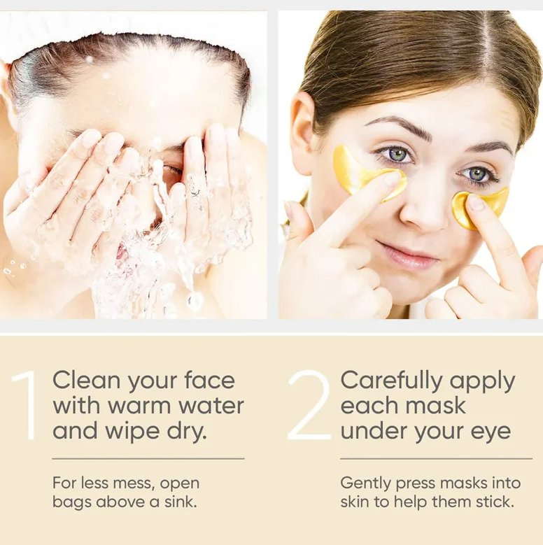 Online Wholesale and Retail Anti Aging Eye Gel Pads Hydrogel Crystal 24K Gold Anti-Aging Organic Hydrogel Collagen Korean Organic Eye Mask Patch