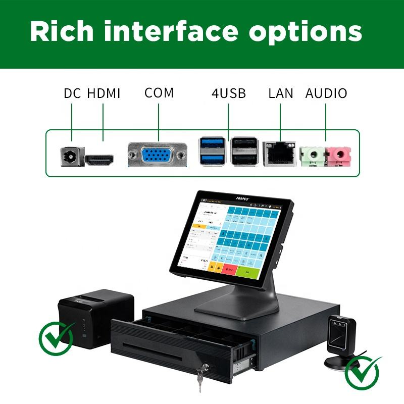 Restaurant POS System 15 Inch Touch Screen All in One Wins Cash Register Billing POS Terminal for Retail Sale