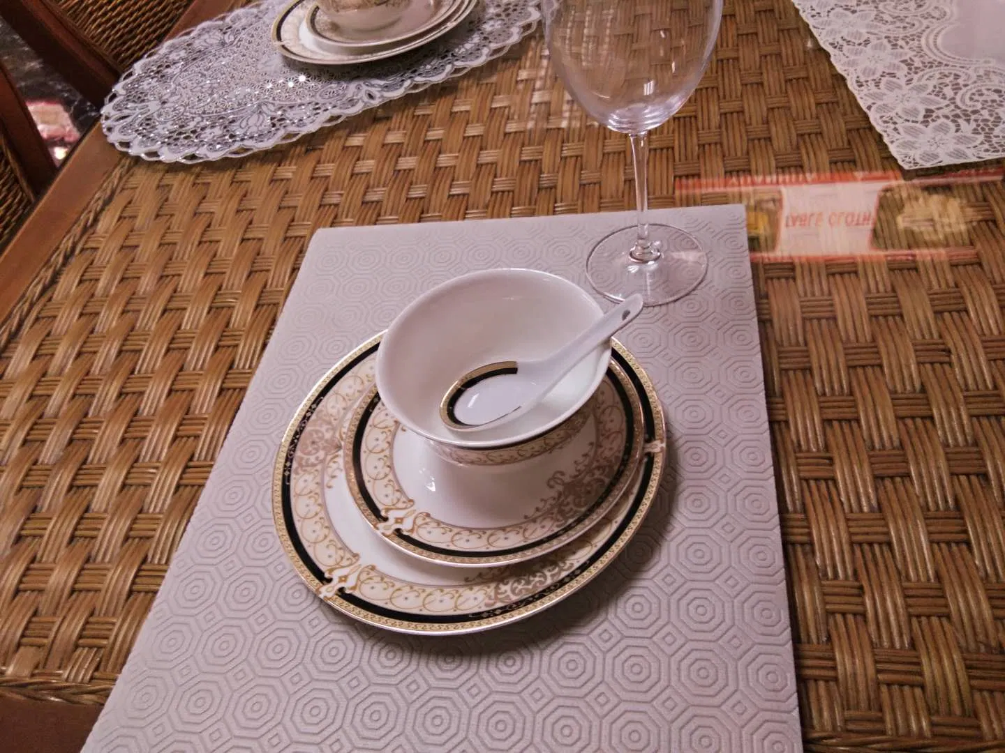 Waterproof PVC Printed Table Mats Eco-Friendly Grip Liner Anti Slip Mat for Placemats Dining Table