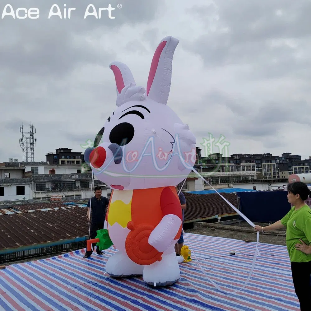 4m High Inflatable Cartoon Bunny Alice in Wonderland Inflatable Cute Rabbit Balloon for Party or Stage Display