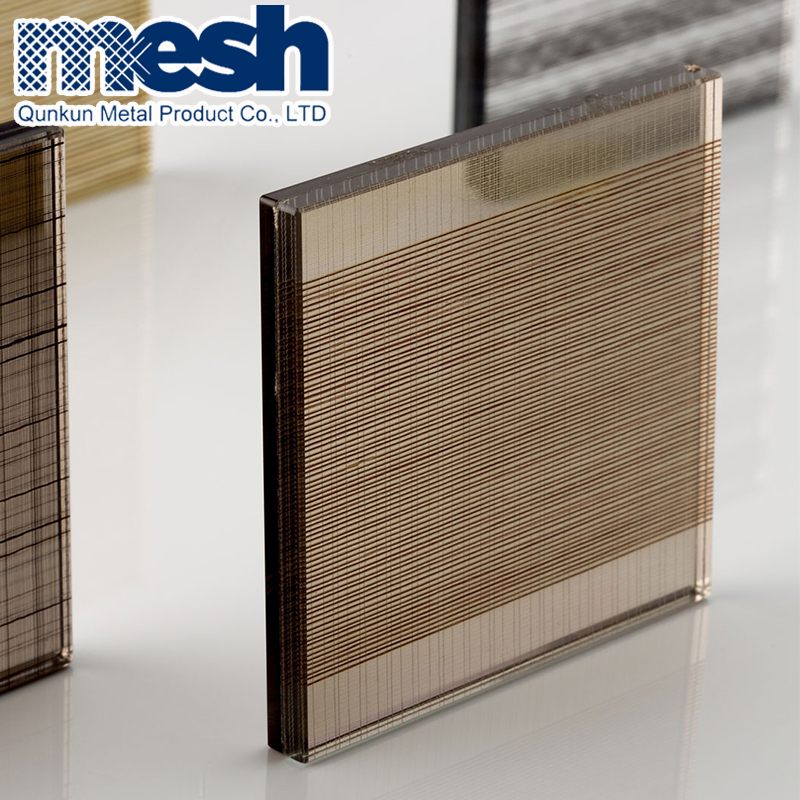 Glass Laminated Bronze Art Mesh for Elevator Hall Metal Mesh