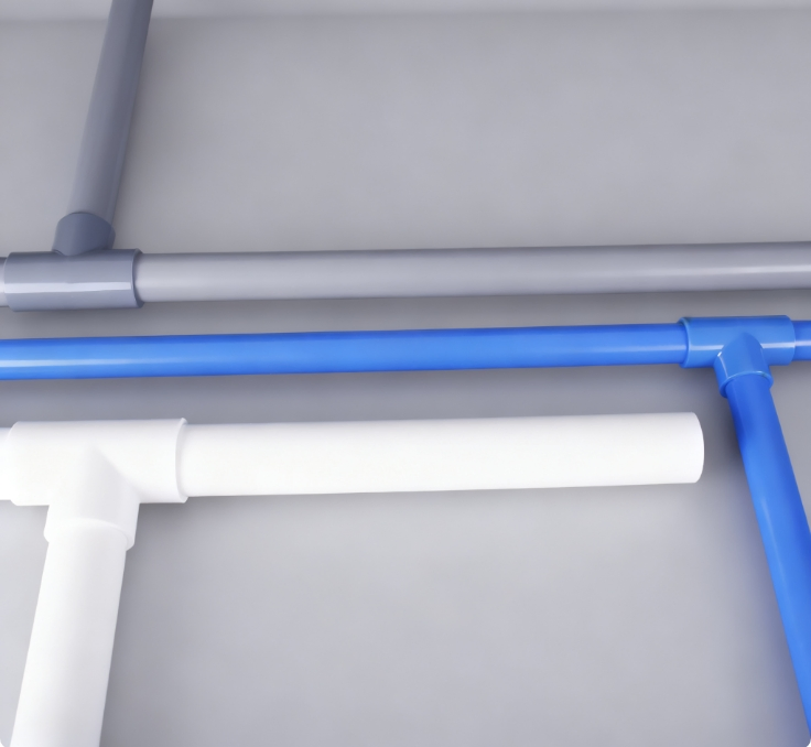 PVC-U Water Pipe Tee Fitting ASTM / AS Standards PVC Plastic Plumbing Pipe Connector