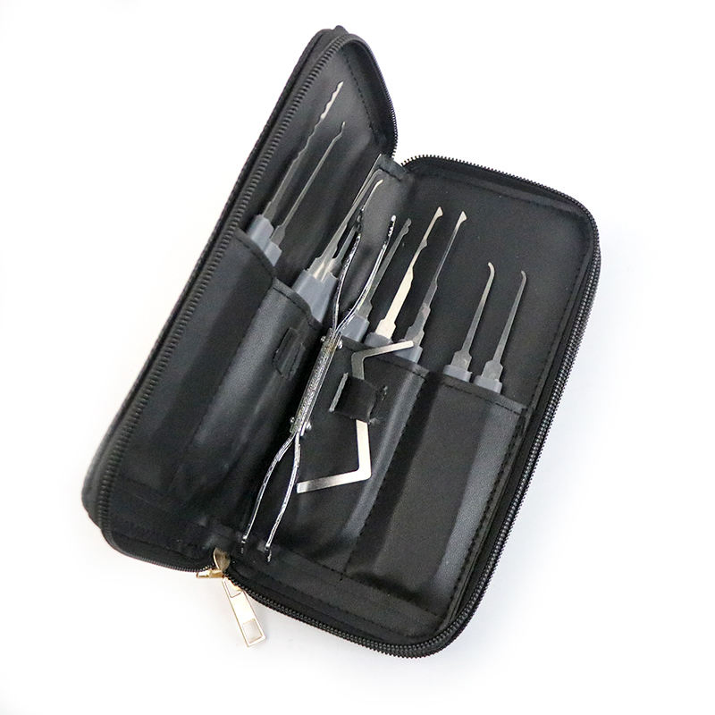24 PCS Four Transparent Padlock Training Stainless Steel Training Lock Picking Set