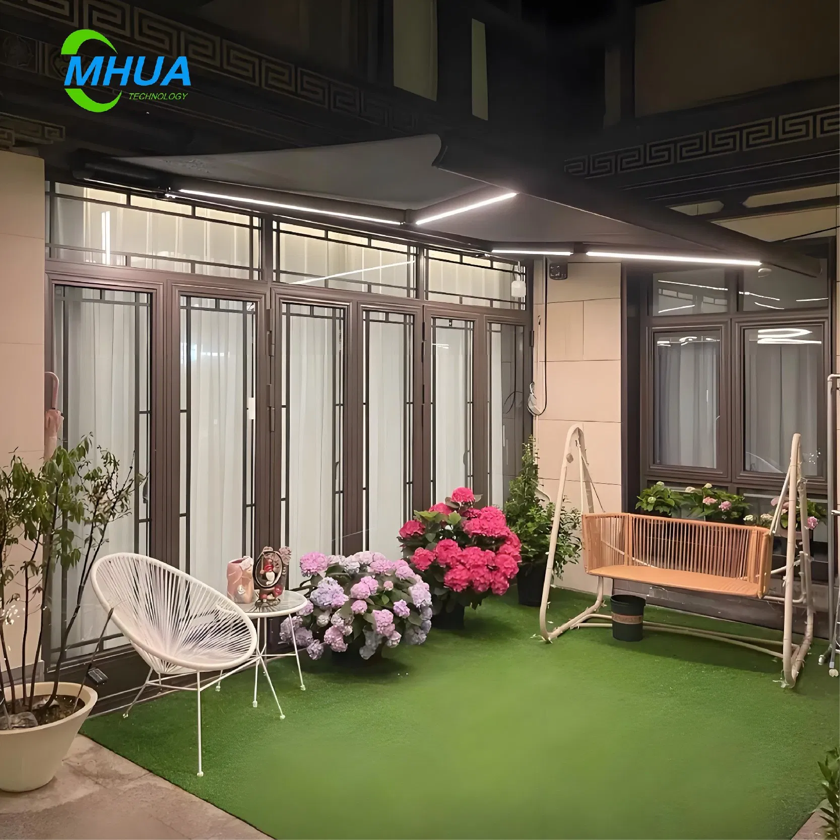 Aluminum Full Cassette Motorized Awning Wall Mounted Sun Shade Retractable Electric Outdoor Awning for Patio Garden