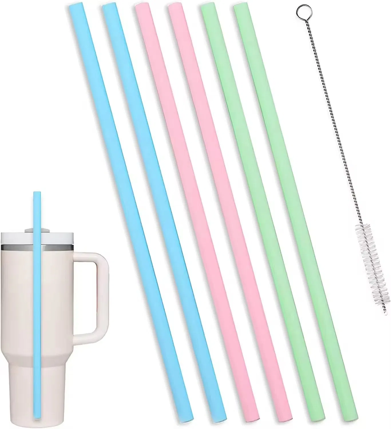 Wholesale BPA Free Soft Custom Design Food Grade Portable Foldable Reusable Silicone Drinking Straw for Kids Adult