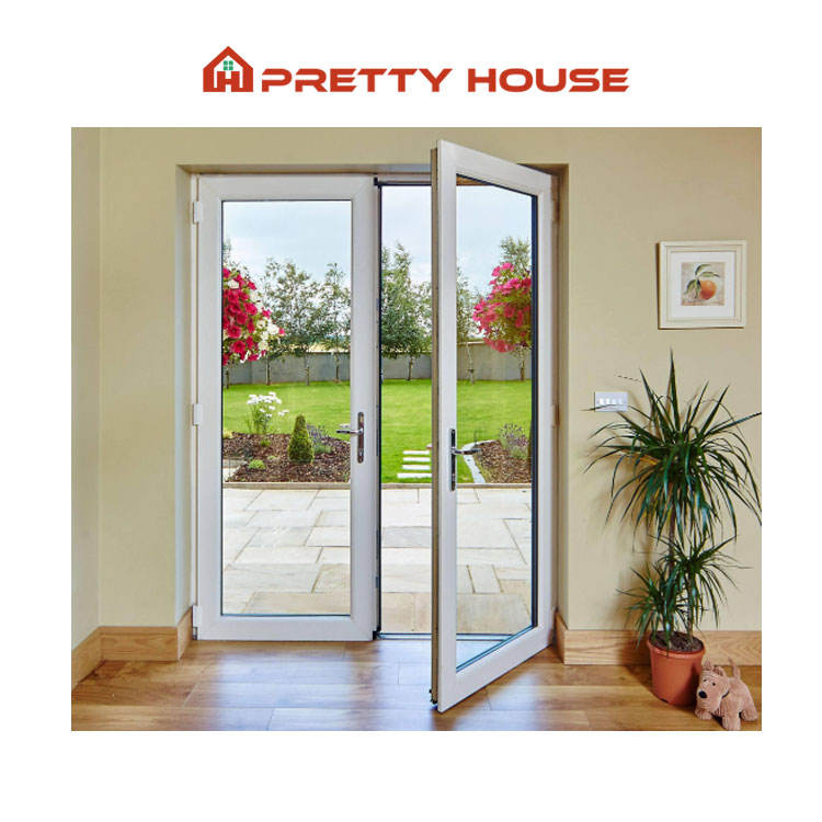 Residential House Front Double Door Design French Swing Glass Door Thermal Break Aluminium Front Doors for Homes