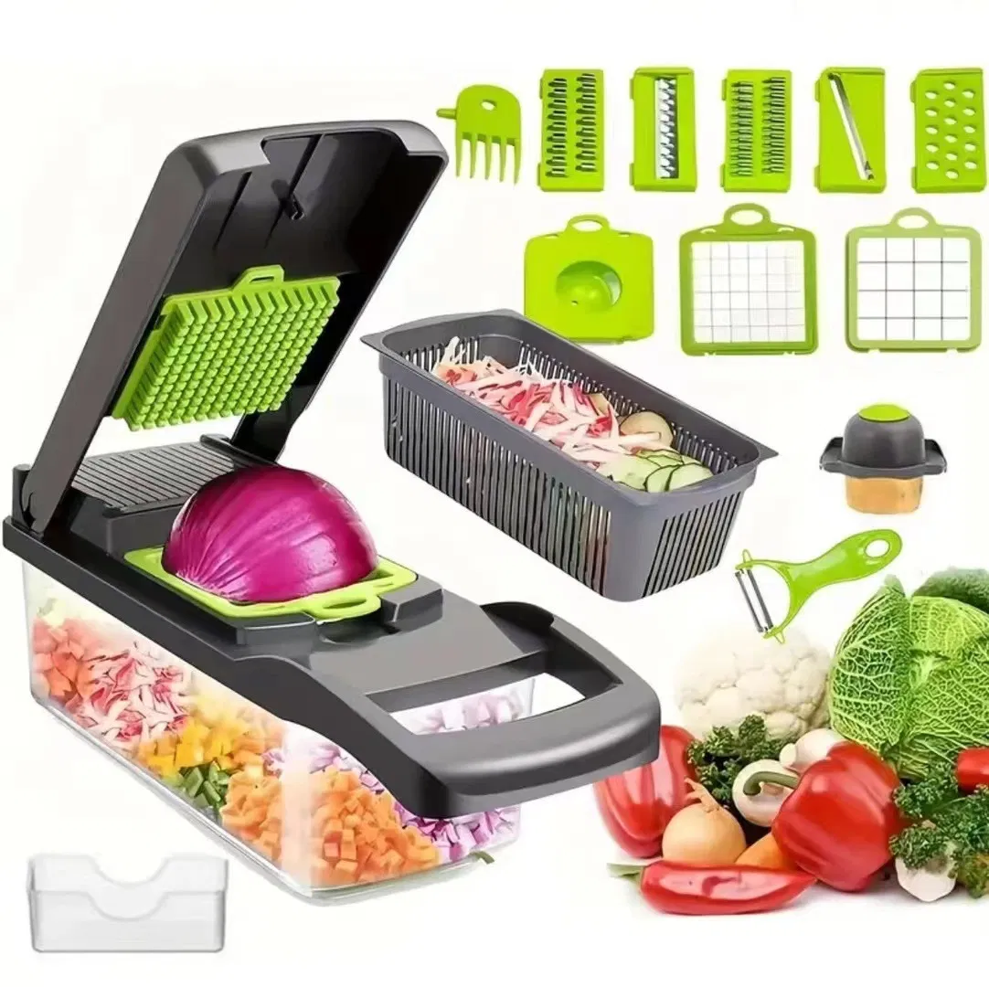 14-in-1 Multifunctional Kitchen Vegetable Cutter for Chop, Slice and Shred