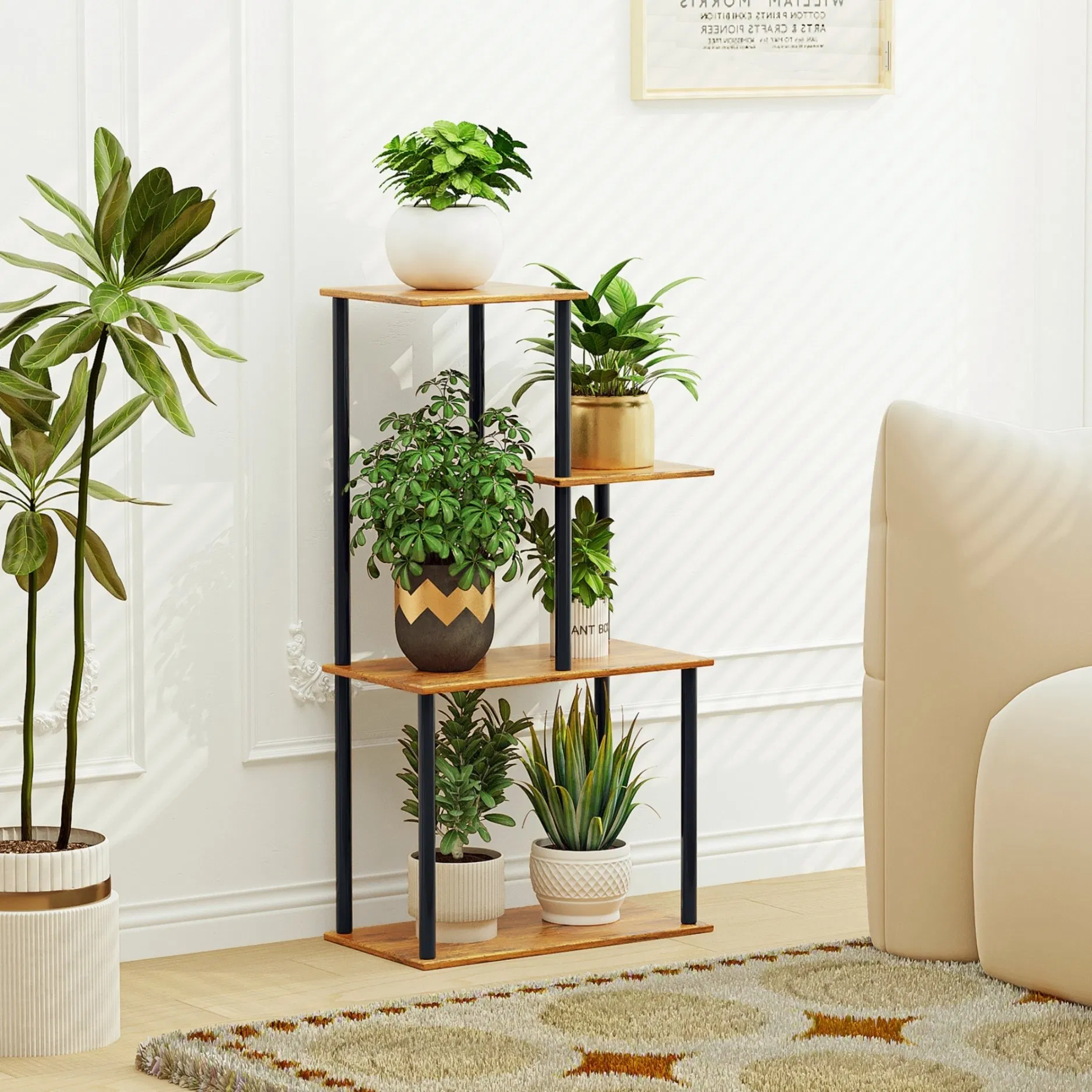 Modern Minimalist Tall Plant Rack Multi-Layer Vertical Flower Stand