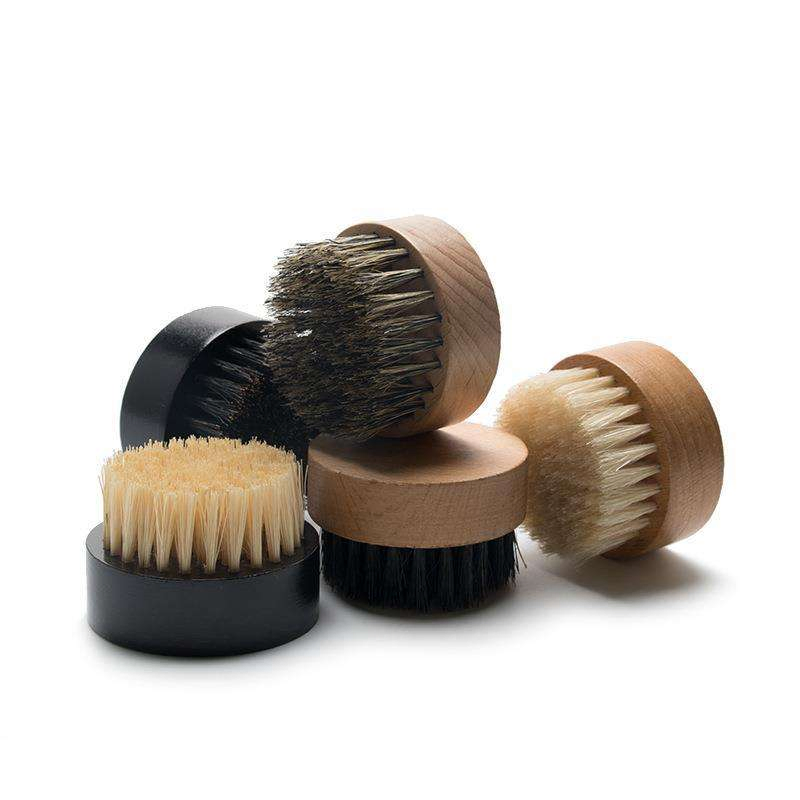 Wooden Small Travel and Round Black Golden 100% Boar Bristle Beech Wood Beard Mustache Brush for Men Beard Hair Styling