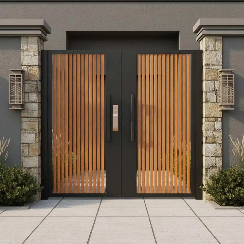 Premium American Light Luxury Aluminum Fence Entrance Design