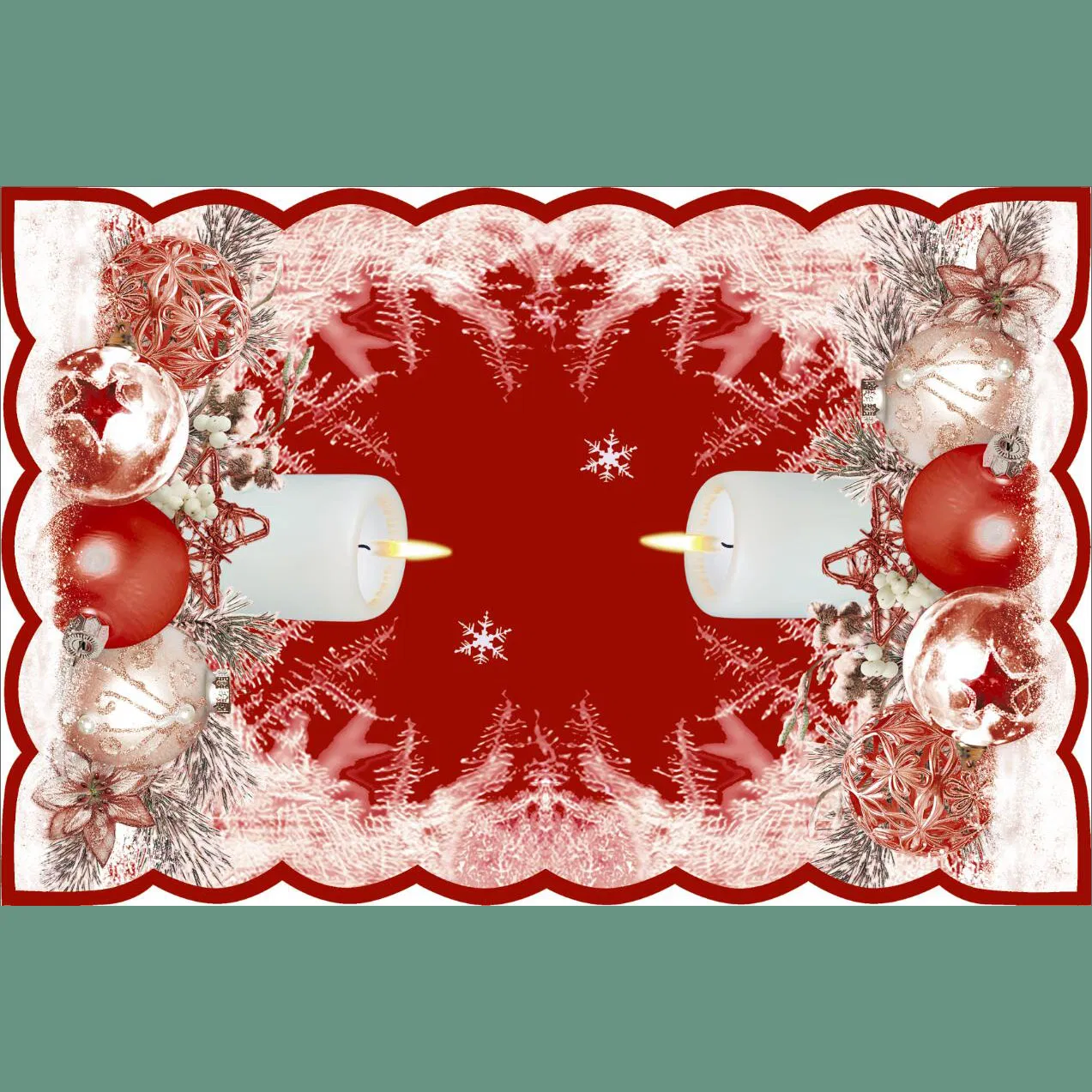 Merry Christmas Candle Digital Printed Placemat Christmas Goodies Recommend Table Mat