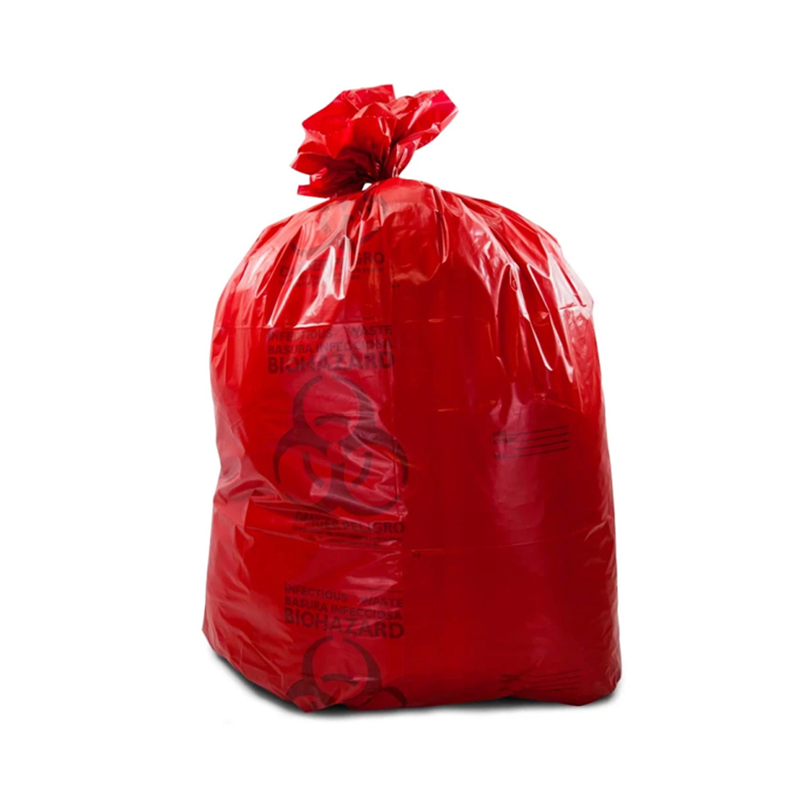 Biohazard Large Capacity Plastic Trash Bags for Medical Waste Disposal