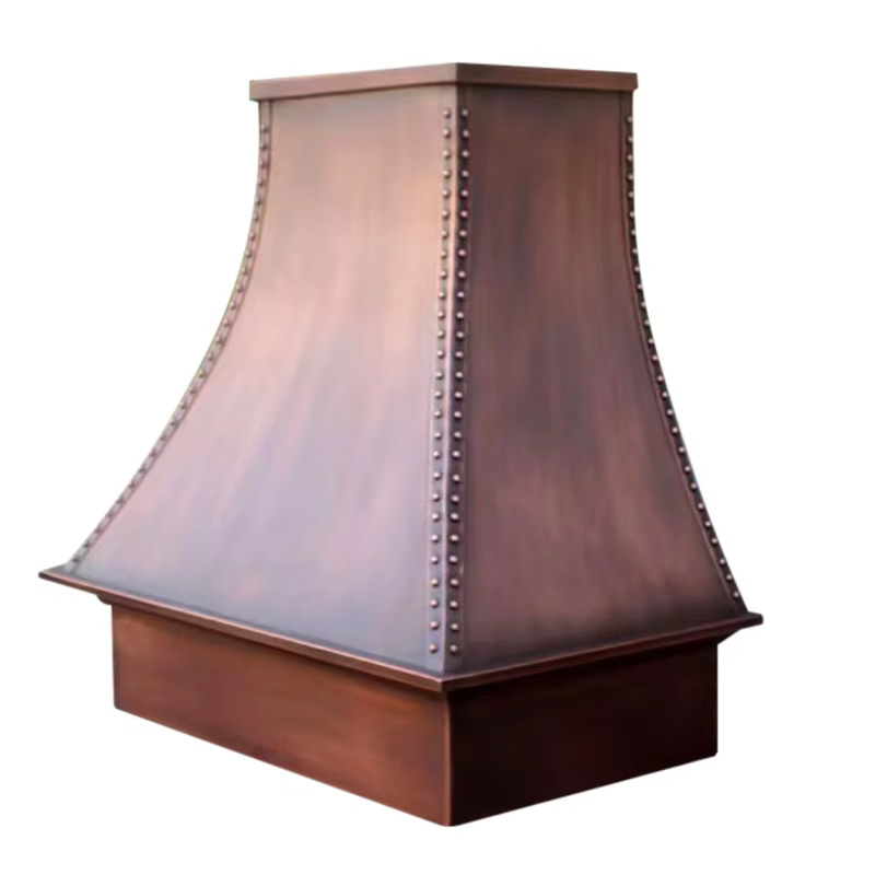 Copper Wall Mounted Range Hood Copper Kitchen Hoods Straps Traditional Luxury Customized Vent Hood Oven