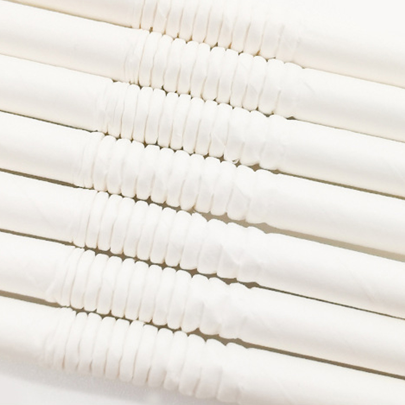 Customizable Disposable Paper Tableware 230mm Length Paper Straw with Paper Bag for Drinking