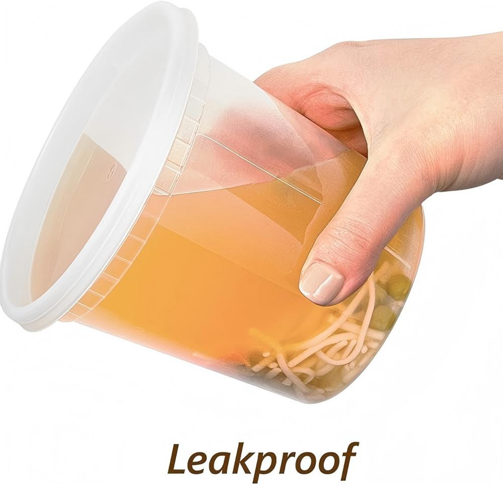 5PCS/Set 24oz Plastic Box Food Biodegradable Disposable Cup with Lid