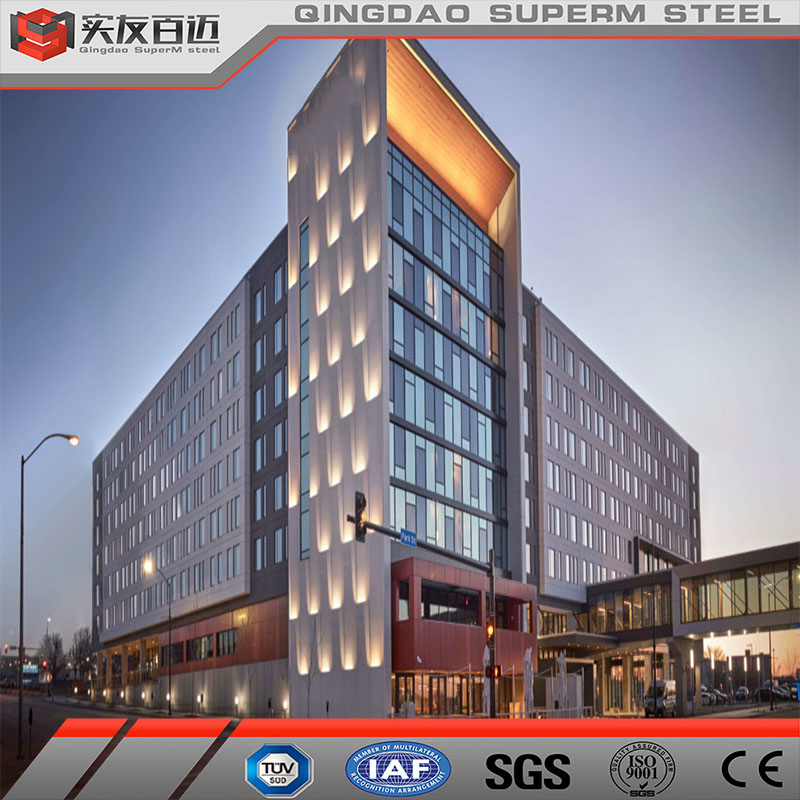 Custom Size Prefab Commercial Building Multi Story Prefabricated Steel Structure Building