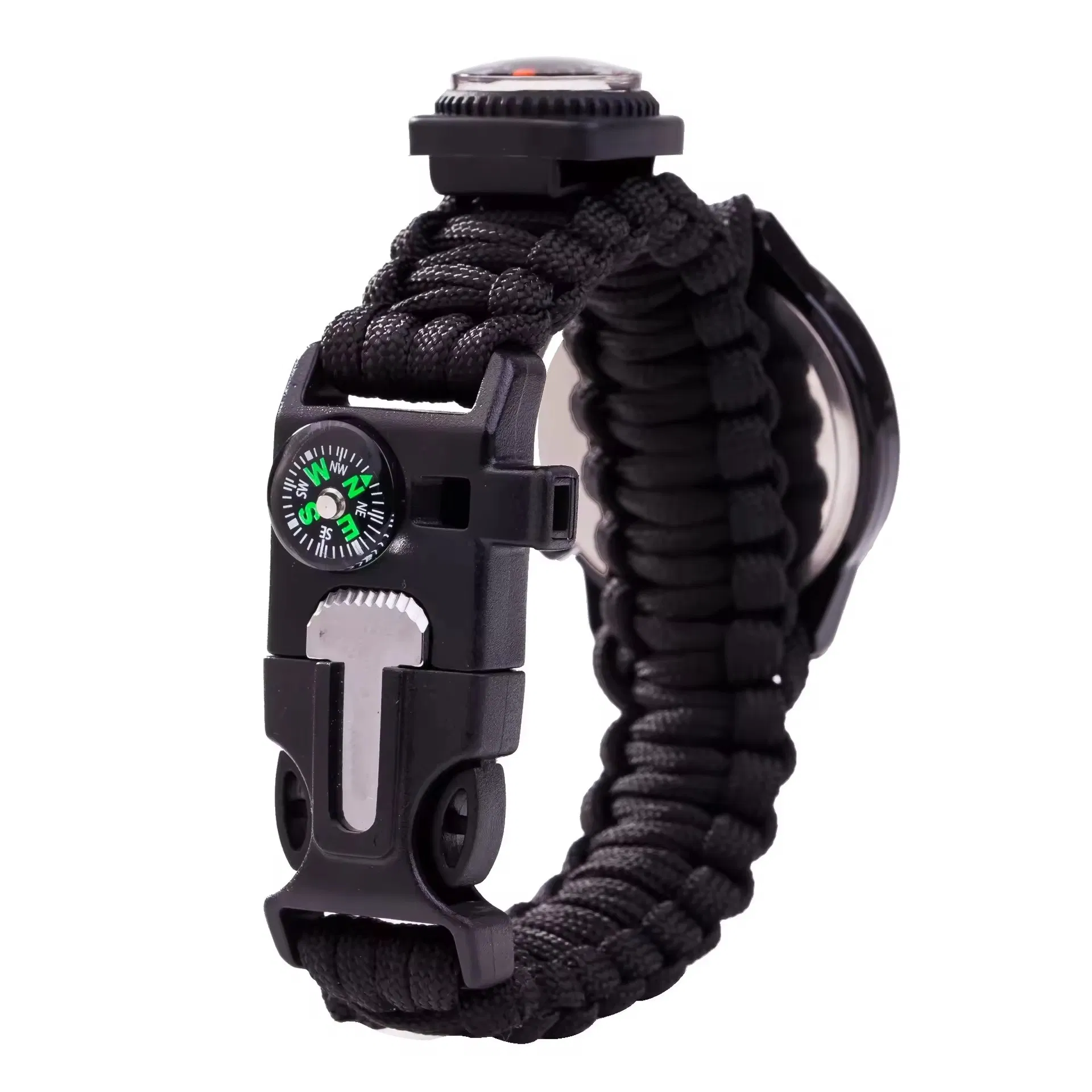 Multifunctional Watch with Paracord, Flint, Compass for Outdoor Adventures