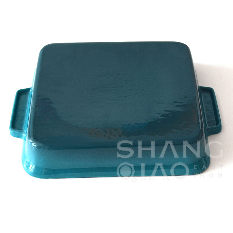 Чугунная эмалированная форма для запекания прямоугольная