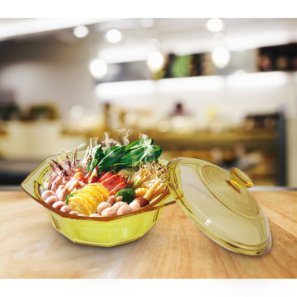 Dutch Oven Cookware Set with 1liter Heat Resistant Glass Stewpot