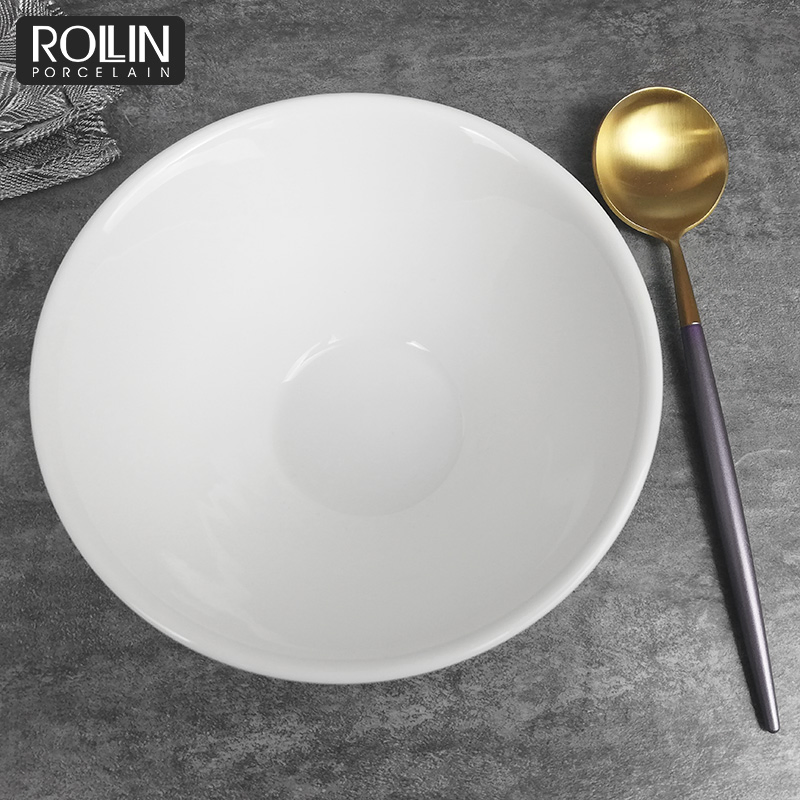 White Porcelain Salad and Noodle Bowl for Hotel&Restaurant