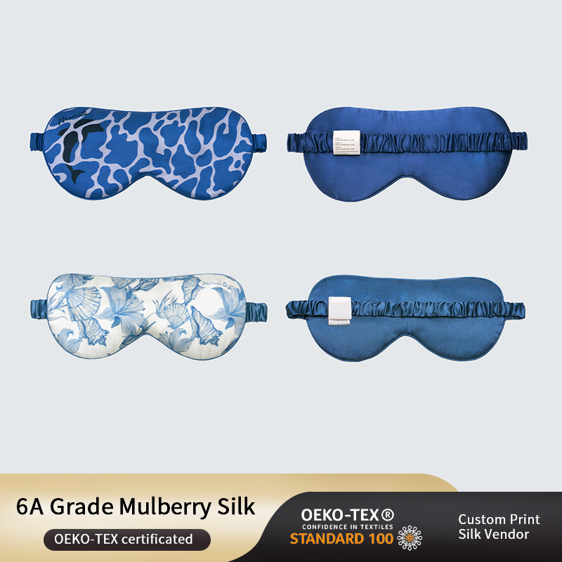 Upscale Printed Mulberry Silk Charmeuse Fabric Sleep Eye Mask