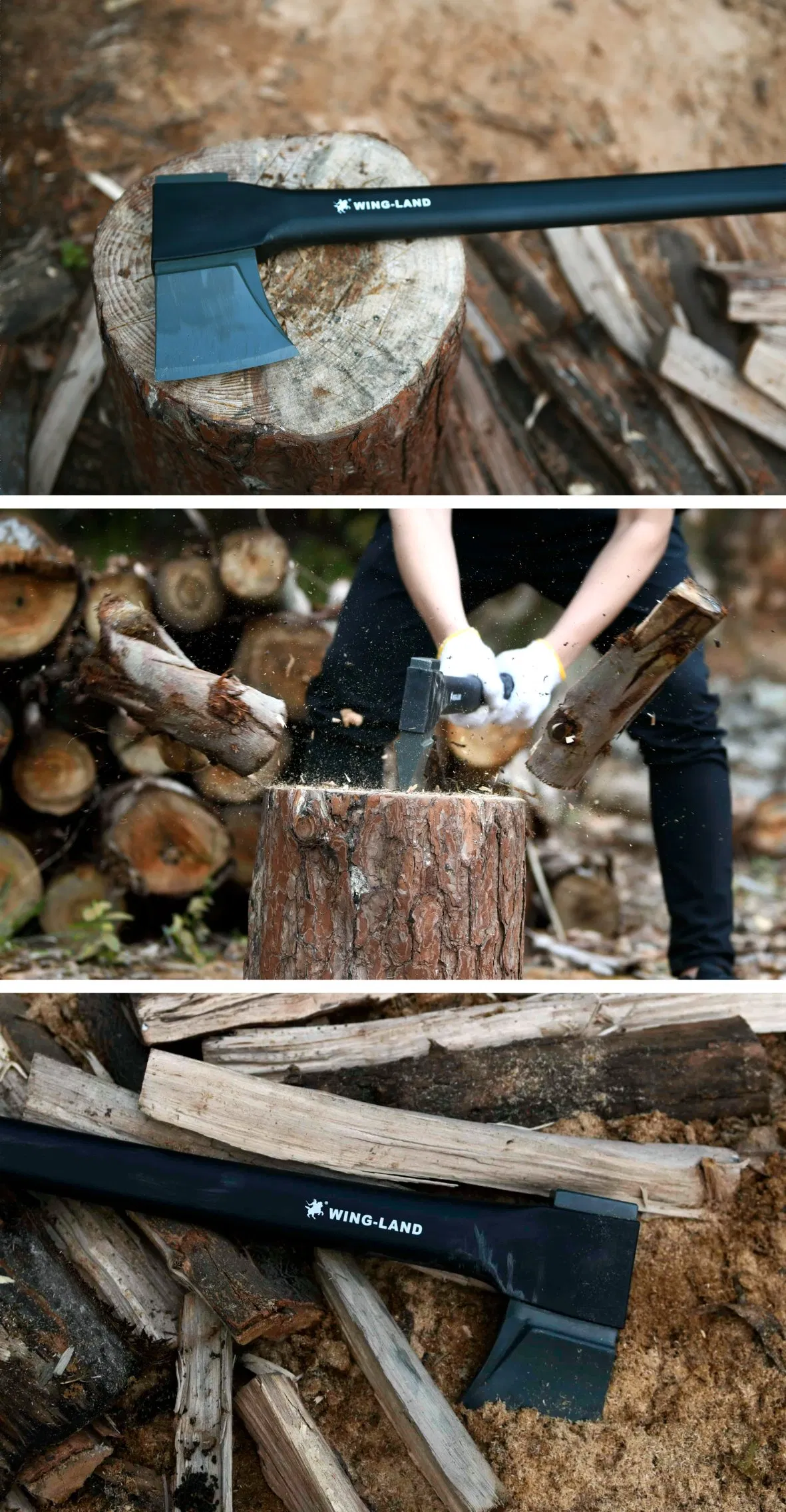 Polished Sharp Multi Tool Hand Axe Survival Camping Hatchet Axe with Fiberglass and Hickory Handle Axes