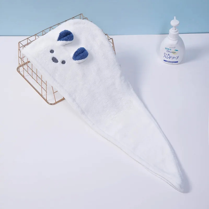 New Direct Sale Coral Fleece Bath Towel Microfiber Dry Hair Turban Shower Cap