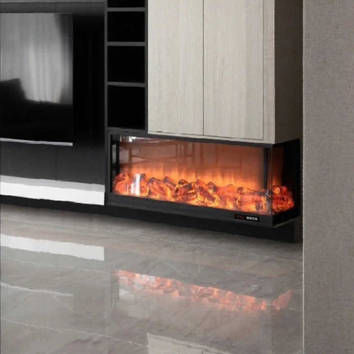 Good Fashion Customized Realistic Home Appliance Home Furniture 3 Sided Electric Fireplace