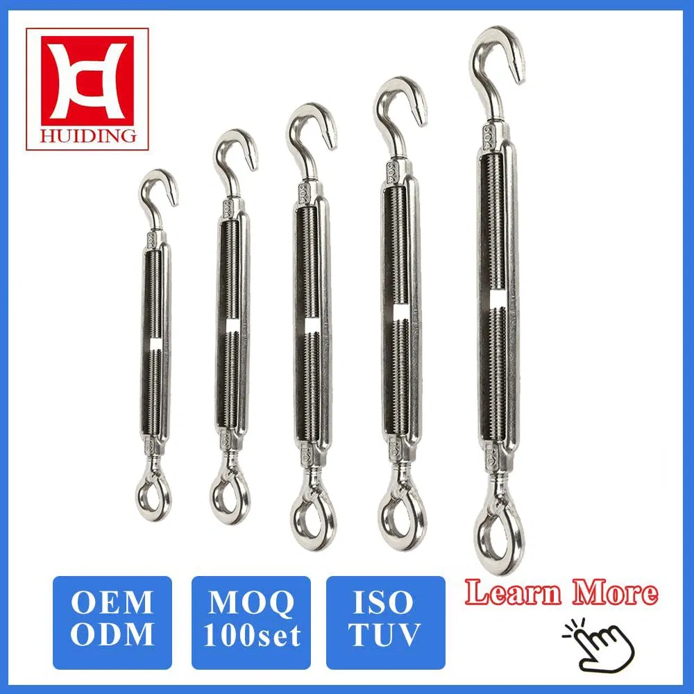 Huiding M16 Large Heavy Duty Cable Stainles Steel Eye to Eye FF Turnbuckle for Sale Factory Price