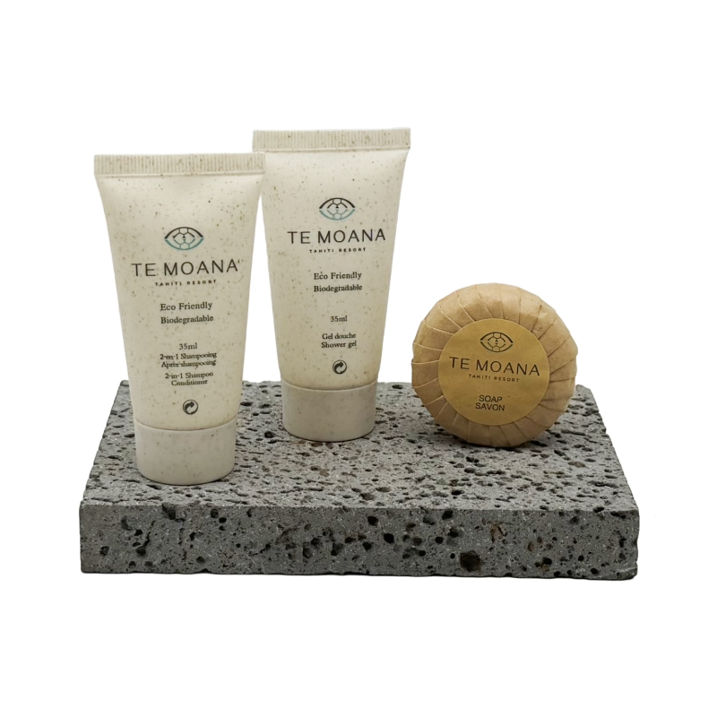 OEM Eco-Friendly Disposable PLA Biodegradable Guest Toiletries Accessories Set for Hotel Bathroom