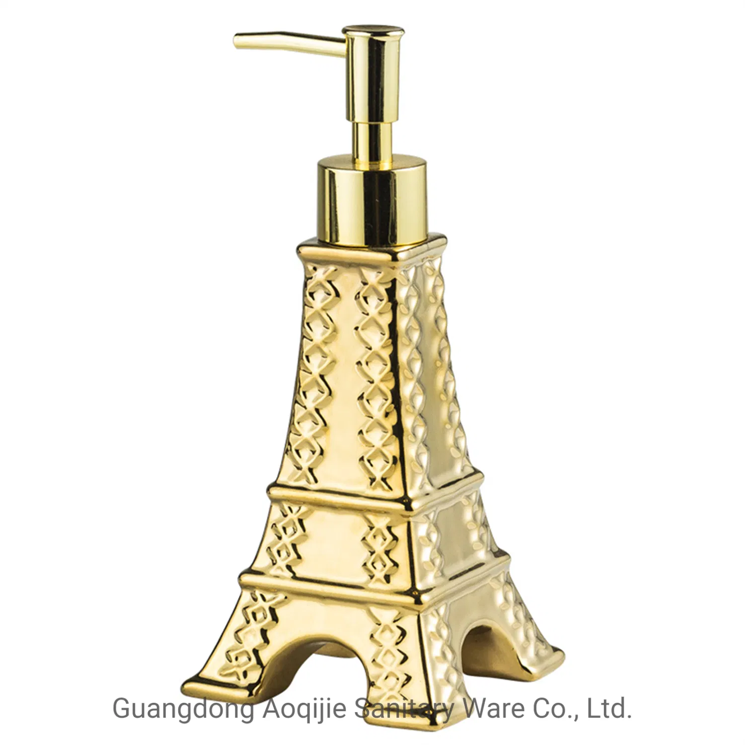 Bathroom Ceramic Hand Sanitizer Bottle Shampoo Shower Gel Separately Bottled New Bottle Style Eiffel Tower Model Design Luxury Ceramic Four Color Bottle Golden