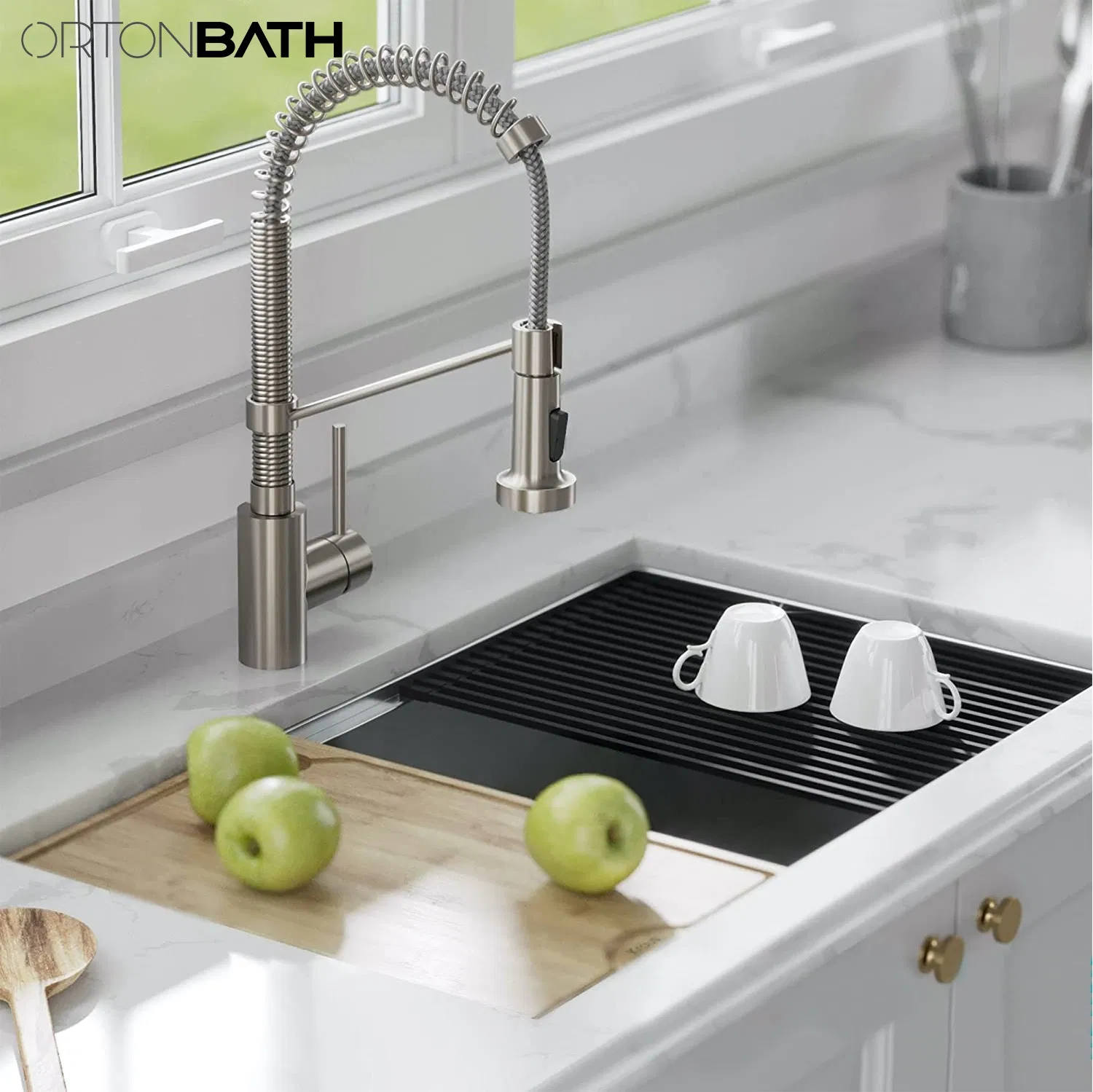 Ortonbath Kitchen Sink 30 Inch Undermount 16 Gauge Stainless Steel Kitchen Sink Single Bowl Workstation Sink